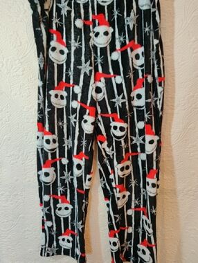 Nightmare Before Christmas Velour Black White PJ Pajama Pants XL Men Women